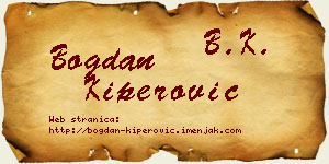 Bogdan Kiperović vizit kartica